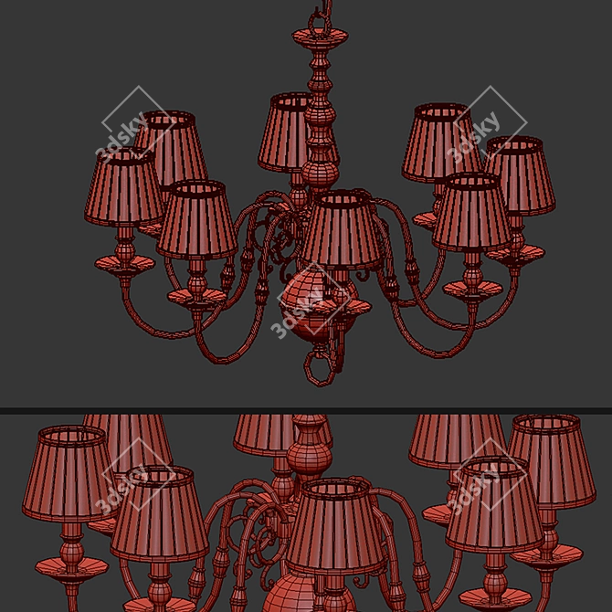 Elegant Bourbon Chandelier by Eichholtz 3D model image 2