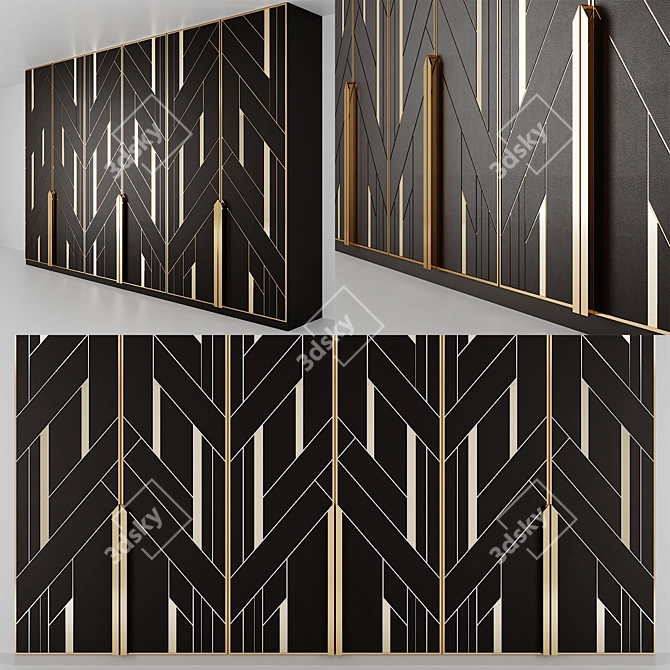 Art Deco Customizable Wardrobe 3D model image 1