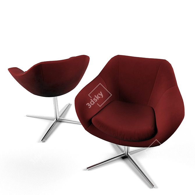 Elegant Bloom Kimball Chair 3D model image 1