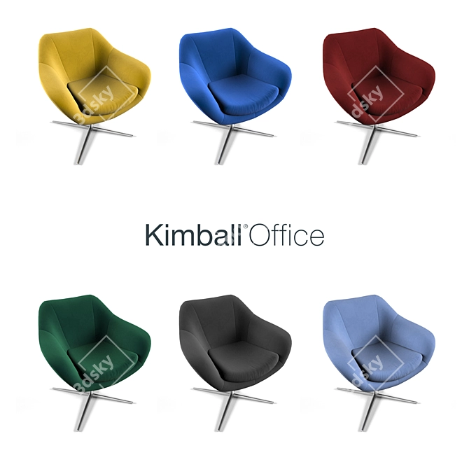 Elegant Bloom Kimball Chair 3D model image 2