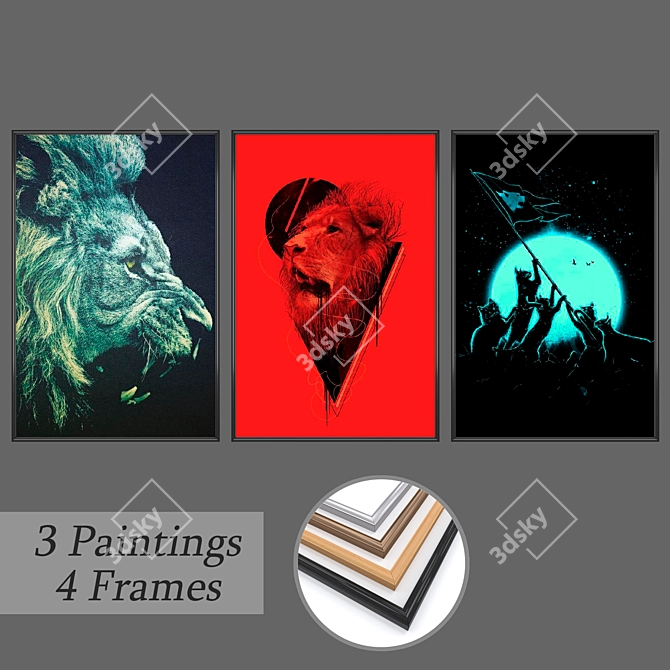 Gallery Collection: 3-Piece Wall Art Set 3D model image 1