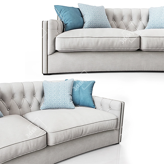 Grace Textile Sofa 3D model image 2