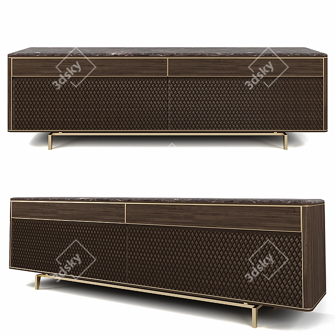  Modern Luxury: Visionnaire PARKER Low Cabinet 3D model image 1