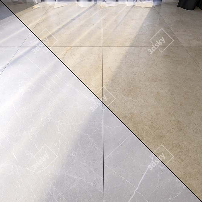  Elegant Marble Floor Tiles 3D model image 1