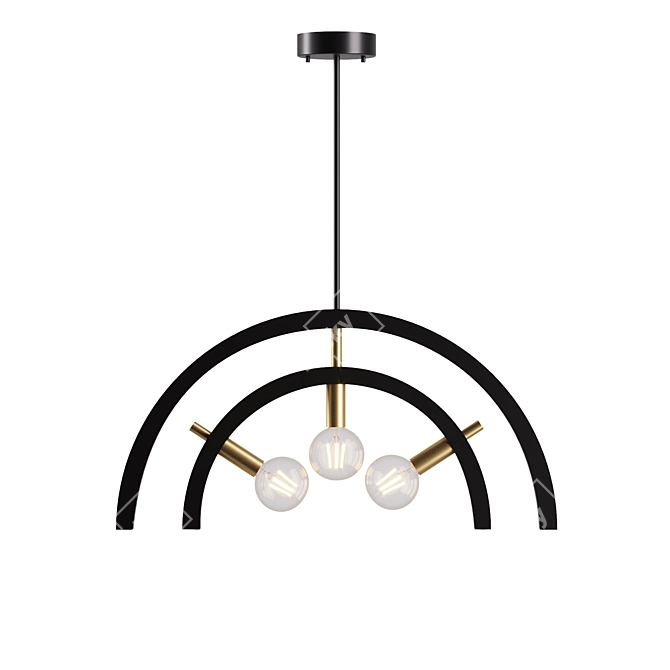 Solis Lamp: Elegant Brass and Steel Lighting 3D model image 2