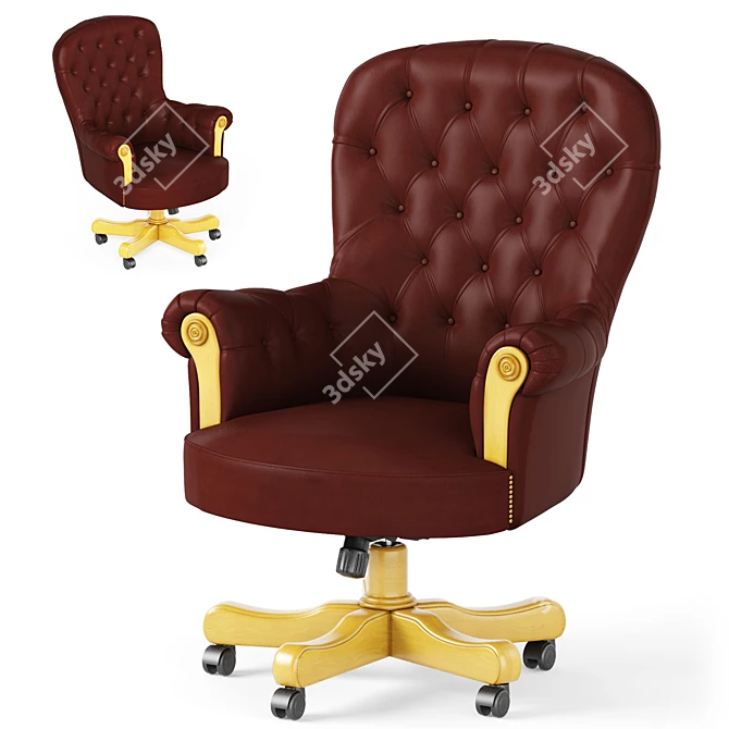 Elegant Turnable Armchair: CILIEGIO BIONDO 3D model image 1