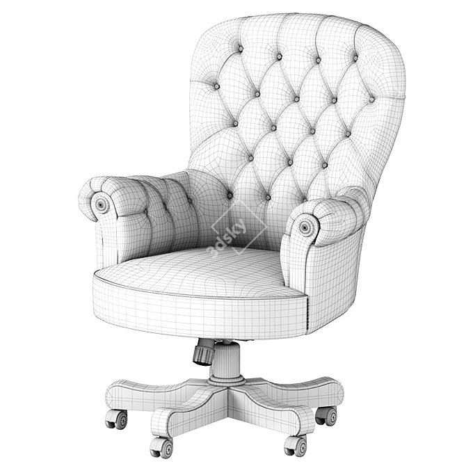 Elegant Turnable Armchair: CILIEGIO BIONDO 3D model image 3