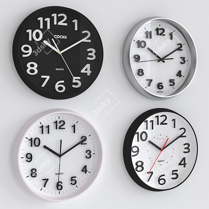 Stylish Timepiece for Walls 3D model image 1