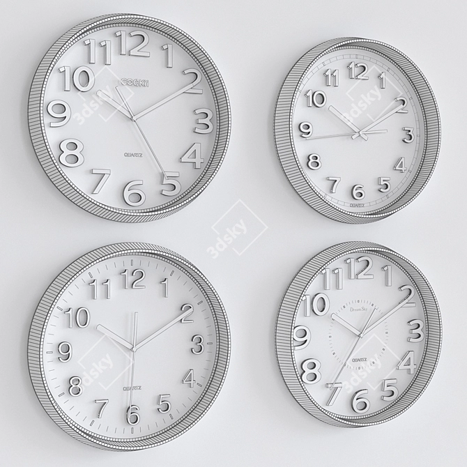 Stylish Timepiece for Walls 3D model image 2