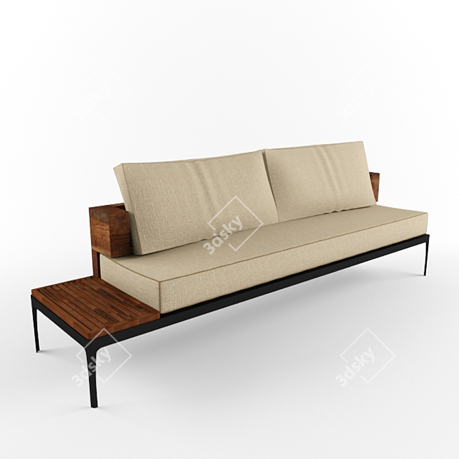 Sleek Outdoor Sofa Set 3D model image 1