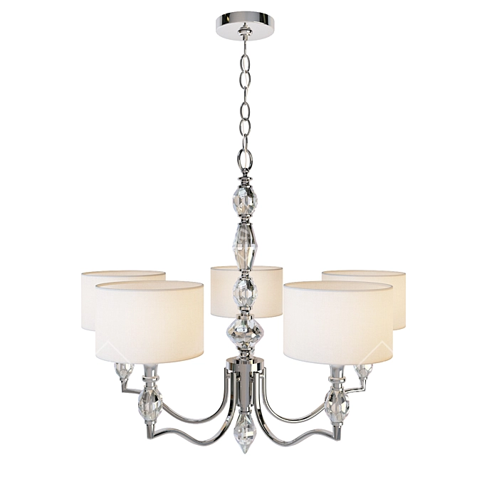 Evi Crystal Chandelier: Elegant 5-Light Lighting 3D model image 1