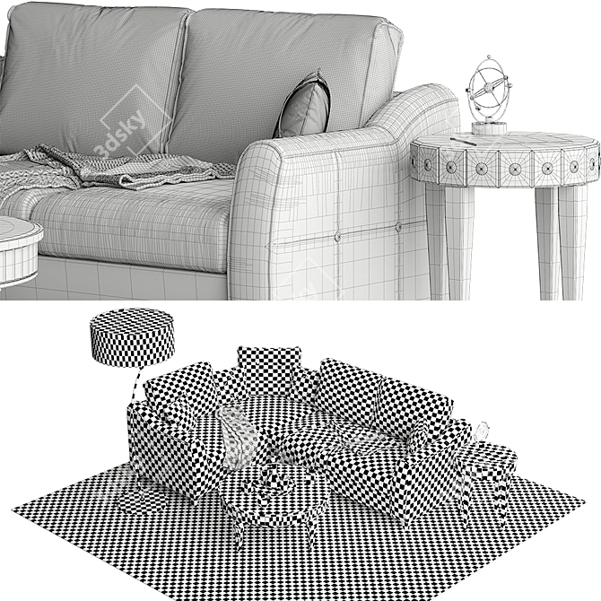 Modern Thomas Sofa 3D model image 3