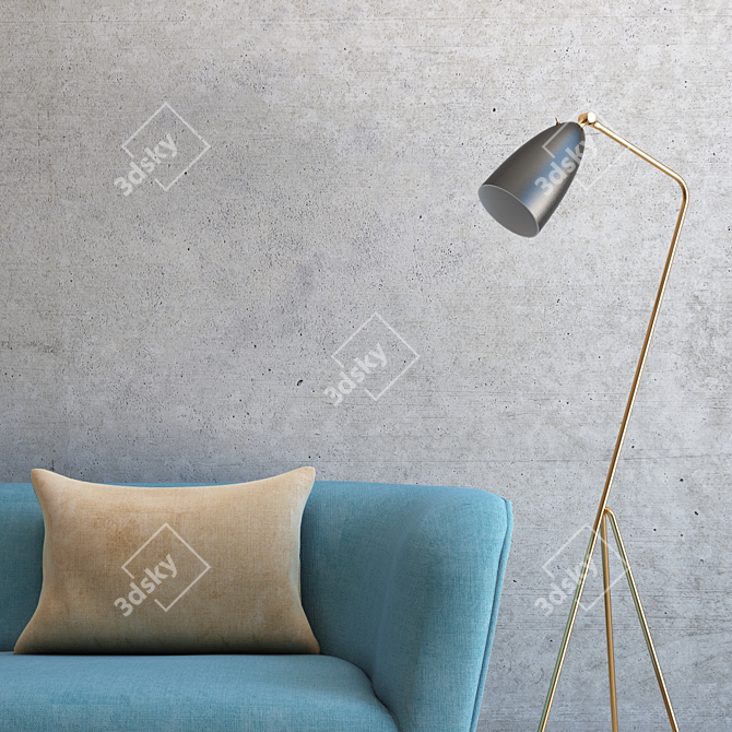 Sleek Concrete: Ultra HD Seamless 3D model image 2