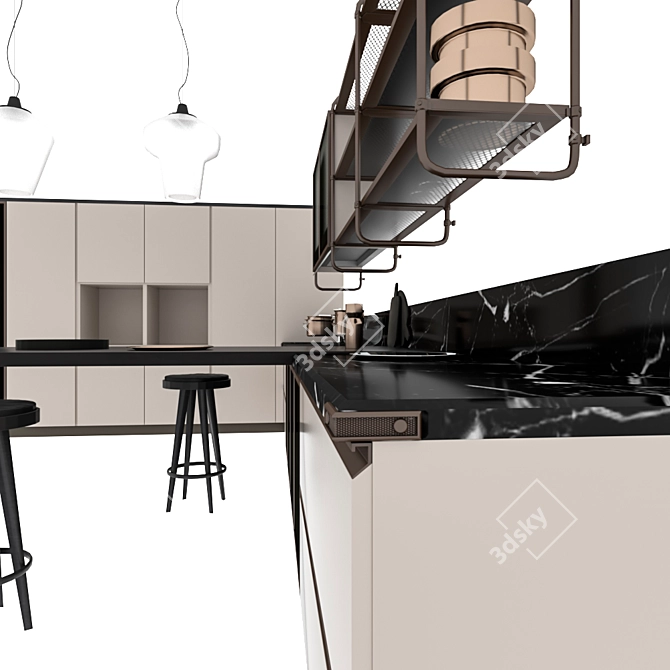 Industrial Style Kitchen: Scavolini Diesel Open Workshop 3D model image 3
