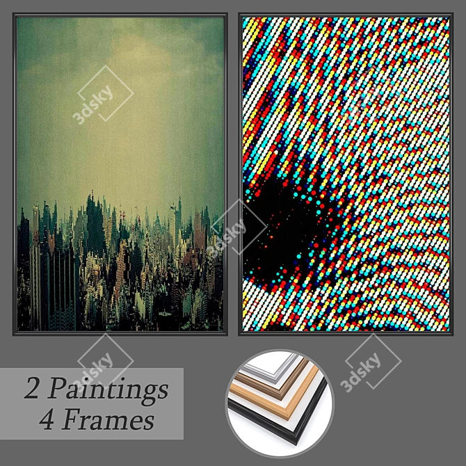 Elegant Wall Art Set with Versatile Frames 3D model image 1