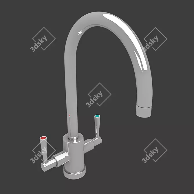 3-in-1 Kitchen Sink & Faucet Set 3D model image 3