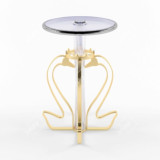 Golden Swans: Elegant Lightweight Table Fountain 3D model image 1