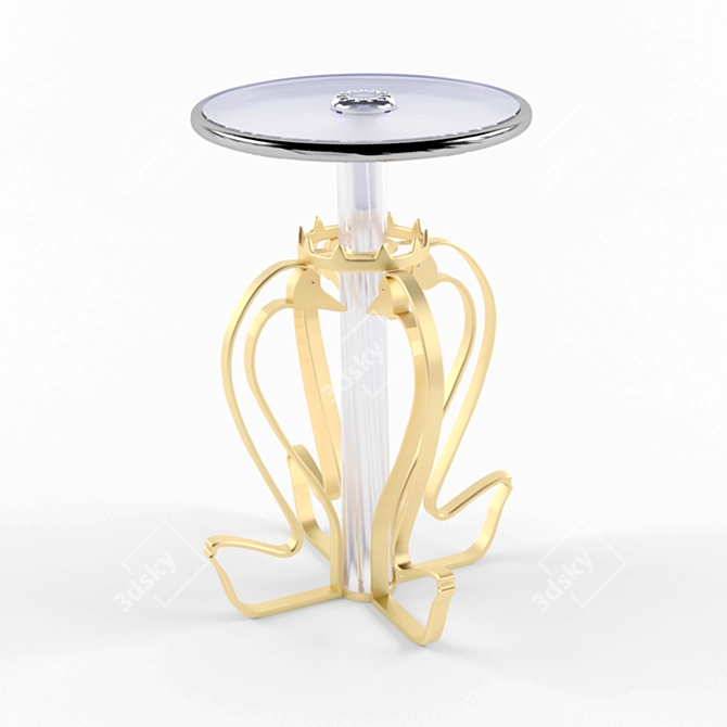 Golden Swans: Elegant Lightweight Table Fountain 3D model image 2