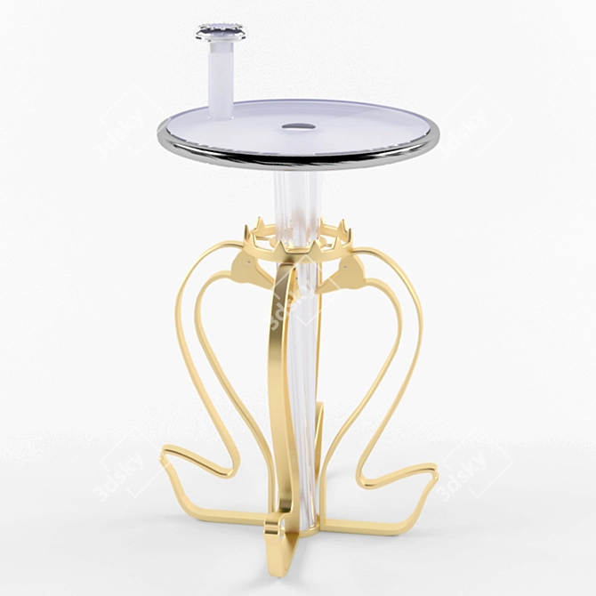 Golden Swans: Elegant Lightweight Table Fountain 3D model image 3