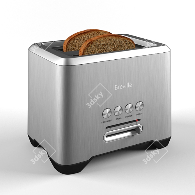 Sleek Stainless Steel Toaster 3D model image 1