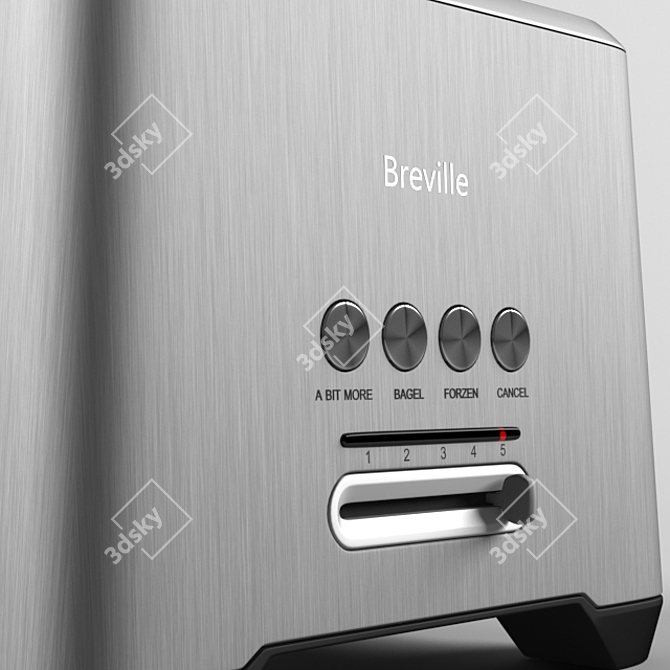 Sleek Stainless Steel Toaster 3D model image 3