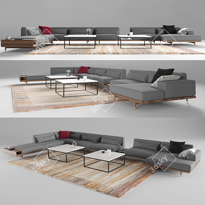 Porada Argo: Modular Sofa & Table 3D model image 1