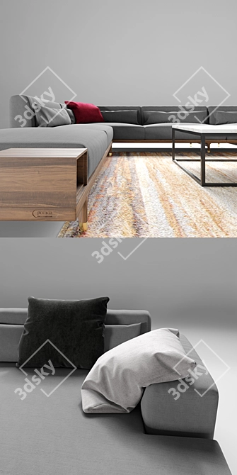 Porada Argo: Modular Sofa & Table 3D model image 2