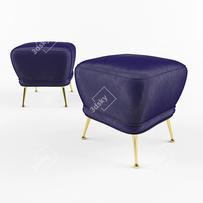 Eichholtz Velvet Gold Stool 3D model image 1