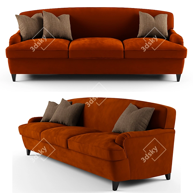 Elegant Clayton Sofa with Convertible Design 3D model image 1