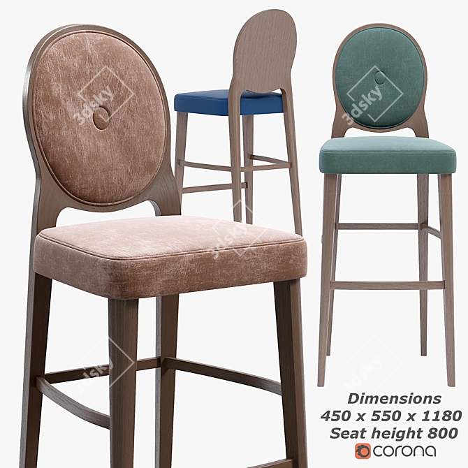 Sofia Barstool: Sleek and Sturdy 3D model image 1