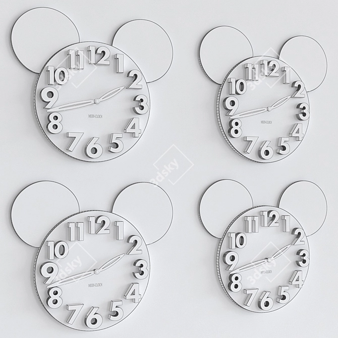 LOCOMO Mickey Mouse Wall Clock 3D model image 2