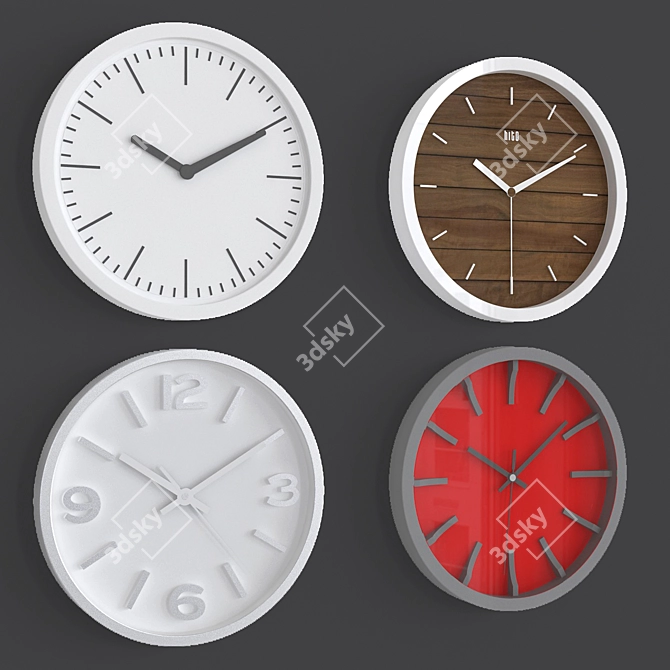 Sleek Modern Wall Clock 3D model image 1