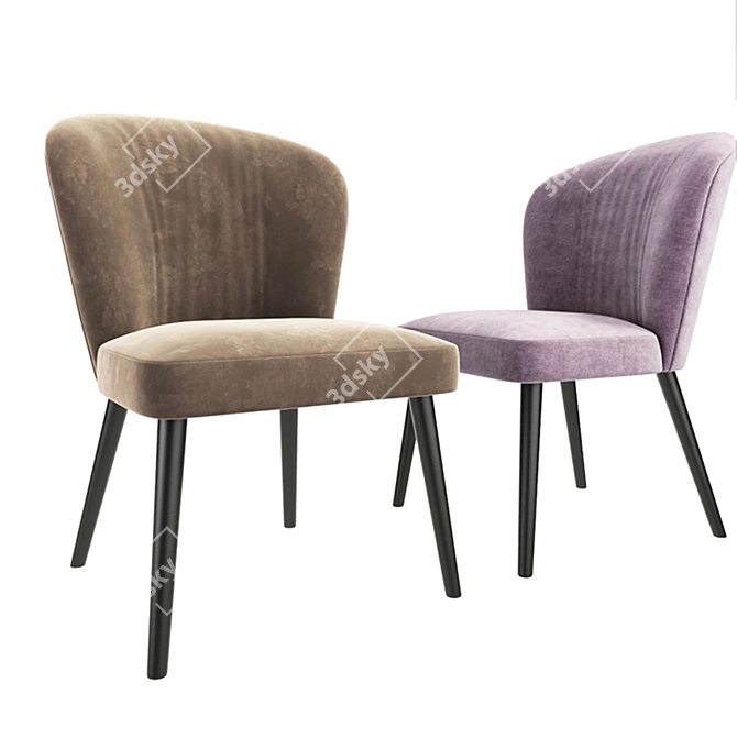 Sleek Minotti Aston Bar Stool & Lounge Chair Set 3D model image 2