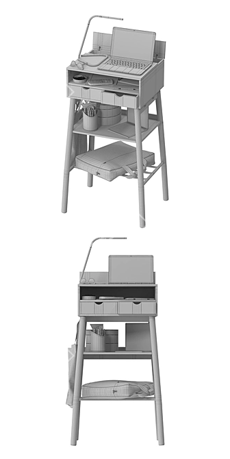 Sleek Knotten Desk by Ikea 3D model image 3