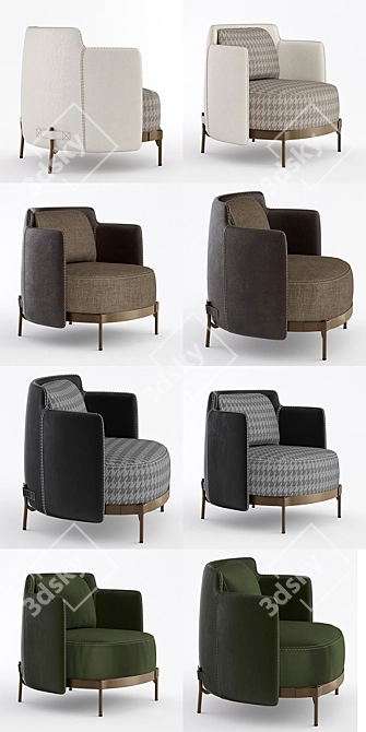 Minotti Tape Armchairs | Contemporary Elegance for Your Space 3D model image 2