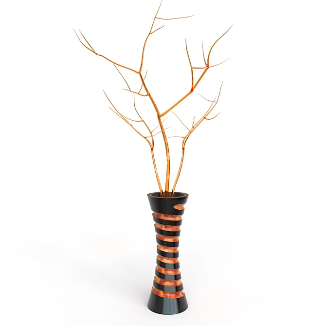 Elegant Tree Branch Vase 3D model image 1