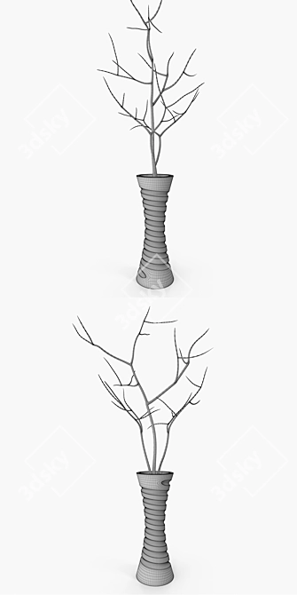 Elegant Tree Branch Vase 3D model image 3