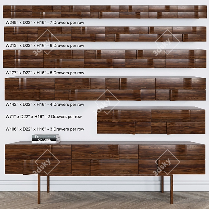 ESPASSO Ondas Sideboard: Elegant and Spacious Dresser by Arthur Casas 3D model image 1