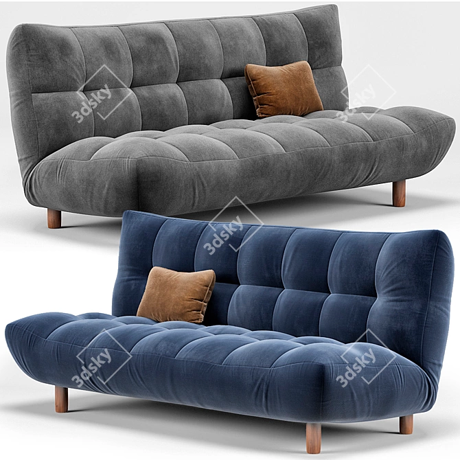 Modern Twist Tampico Sofa: Stylish and Versatile 3D model image 1