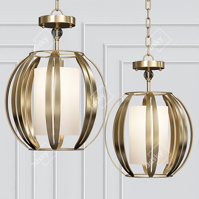 Modern Antique Brass Pendant 3D model image 1