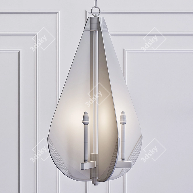 Modern Aged Brass Chandelier 3D model image 2