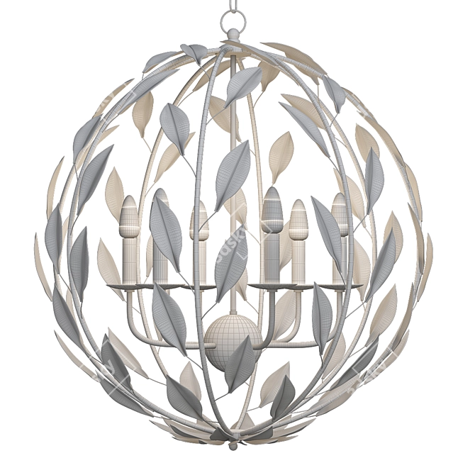 Gilded Elegance: 6-Light Bronze Sphere Chandelier 3D model image 3