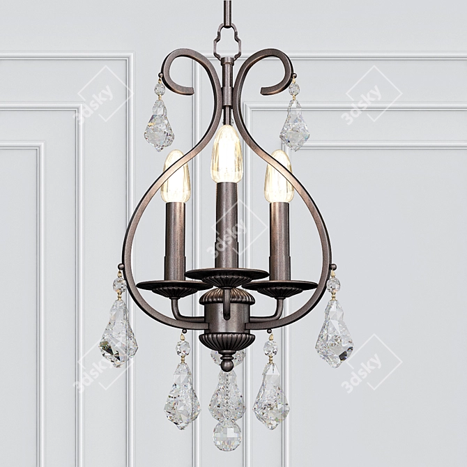 Elegant Ashton Crystal Chandelier 3D model image 1