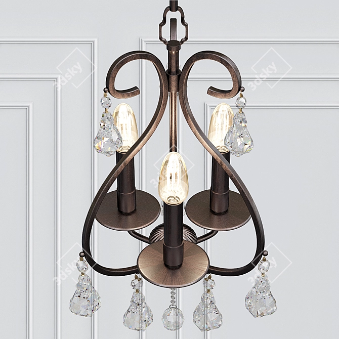 Elegant Ashton Crystal Chandelier 3D model image 2