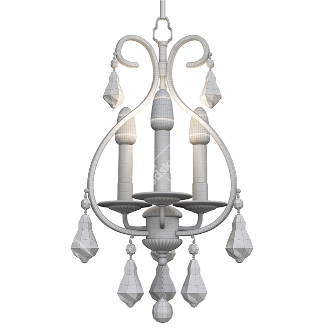 Elegant Ashton Crystal Chandelier 3D model image 3