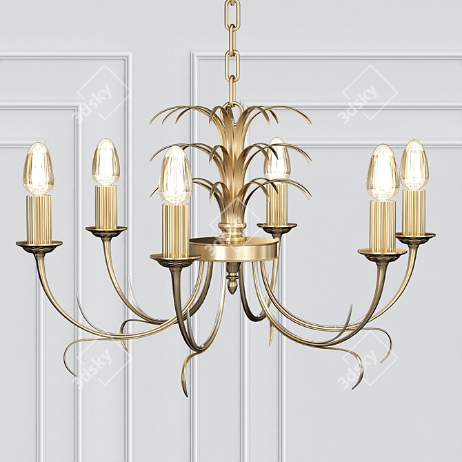 Vintage Boulanger Brass Chandelier 3D model image 1