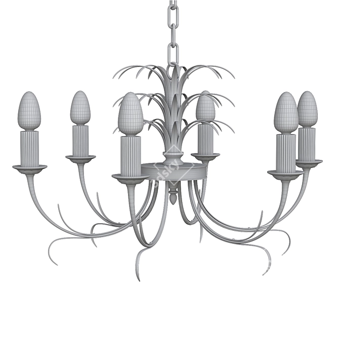 Vintage Boulanger Brass Chandelier 3D model image 3