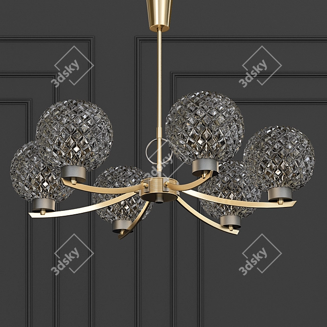 Antique French Glass Chandelier 3D model image 1