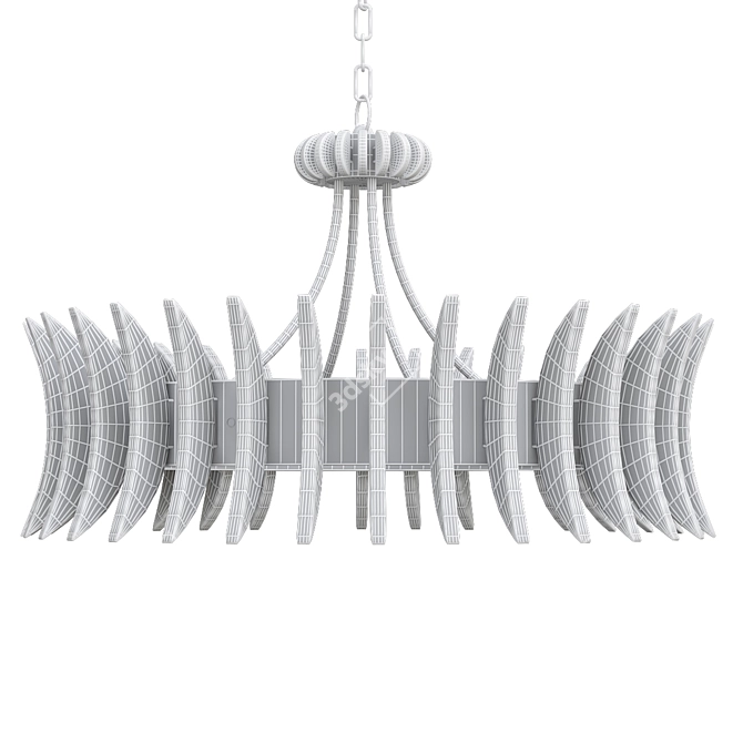 Elegant Coquette Chandelier: Antique Brass, 8 Lights 3D model image 3