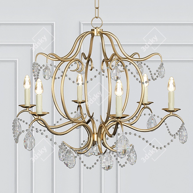 Elegant Jolie Crystal Chandelier 3D model image 1